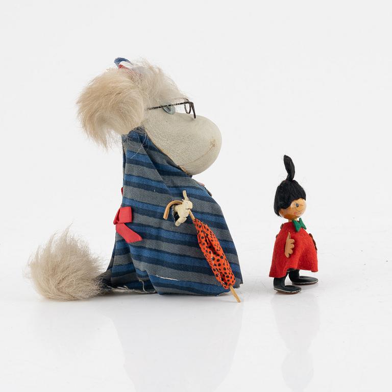 Moomin figures, 2 pcs, Atelier Fauni, Finland, 1950s/60s.