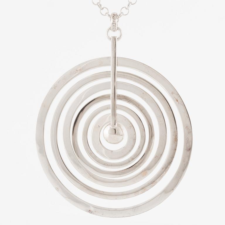 Tapio Wirkkala, pendant with chain "Silvermoon", sterling silver, for Kultakeskus.