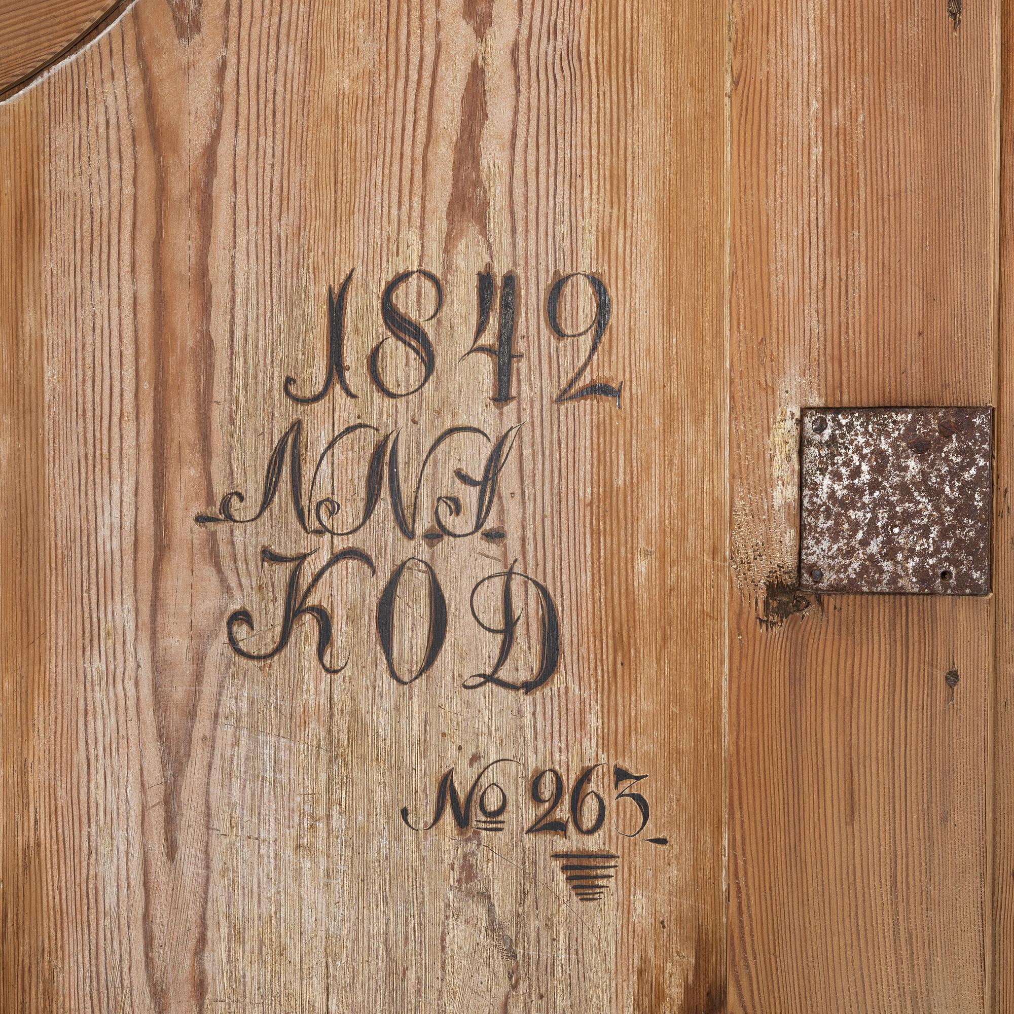 A cabinet, Värmland, dated 1842.