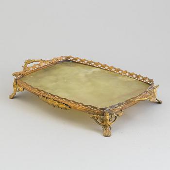 A mid 19th century onyx tray.