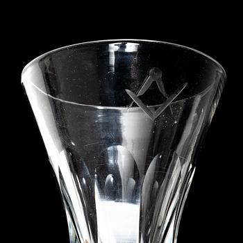 Masonic glasses, 8 pcs (6+1+1), 20th century.