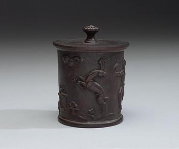 A Carl Elmberg cast iron tobacco jar, Näfveqvarns Bruk.