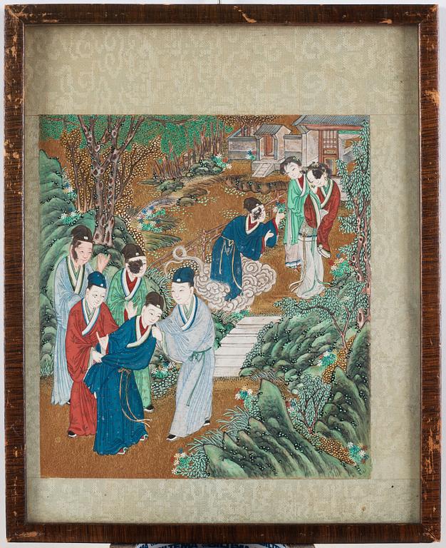 A set of nine Chinese watercolours by unknown artist, 19th Century.