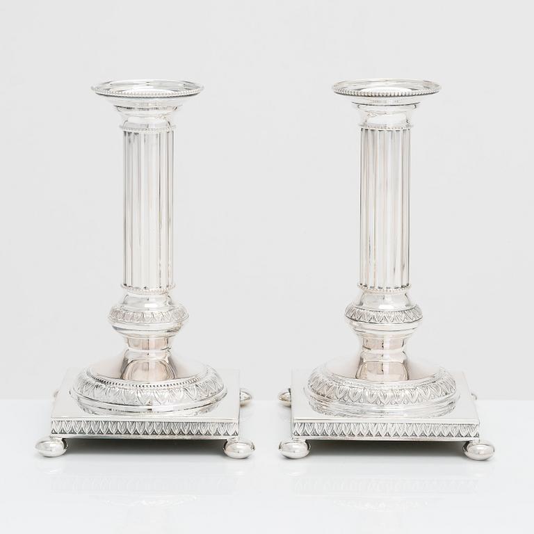 A pair of silver candlesticks, Kultateollisuus, Turku 1985 and 1990.