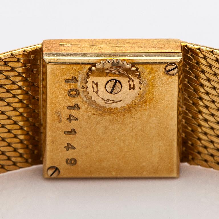 Jaeger-leCoultre, wristwatch, 14 x 14 mm, 18K gold, manual.
