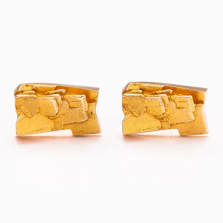 BJÖRN WECKSTRÖM, A pair of 14K gold cufflinks. Lapponia 1972.