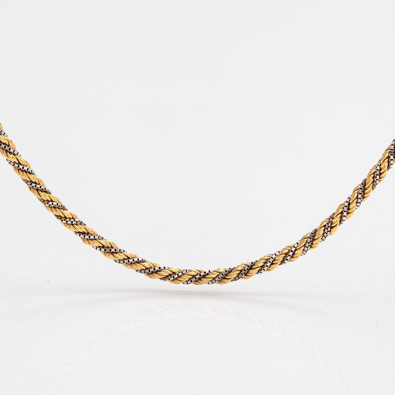 A 14K white and yellow gold Cordell necklace,  Finnish import marks.