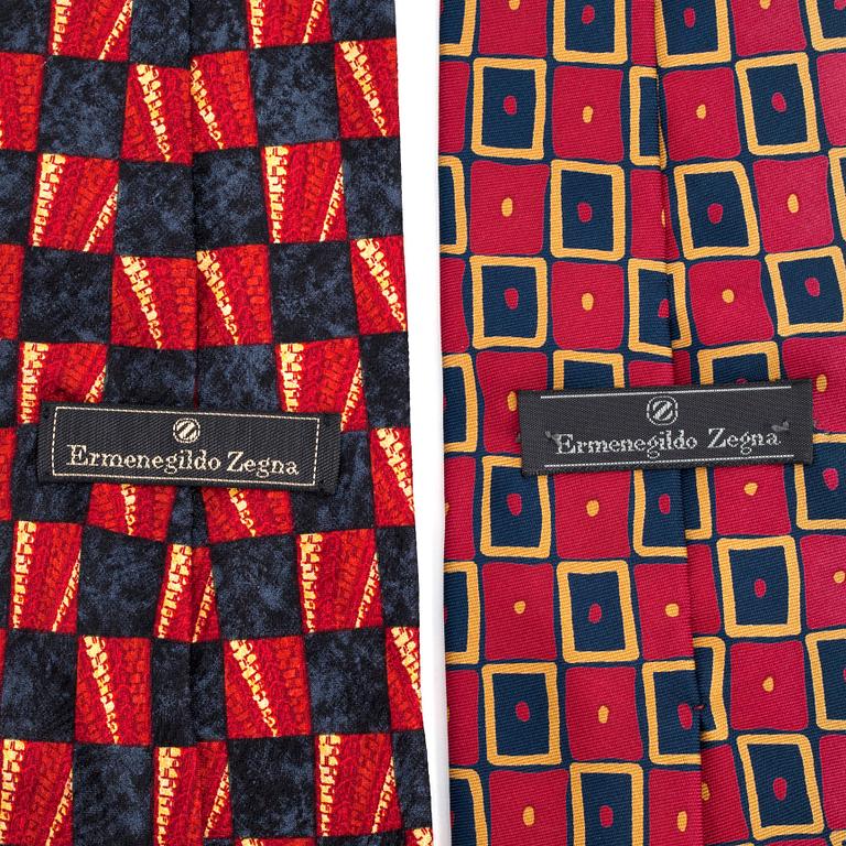 ERMENEGILDO ZEGNA, 2 stycken slipsar.