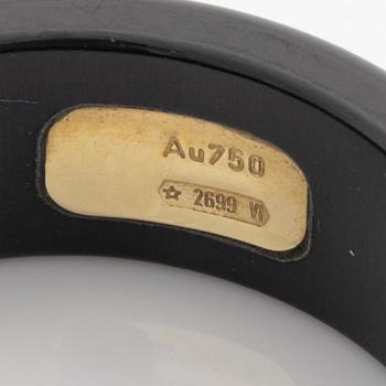 Gucci, ring, "Icon", black decor with gold ornamentation.
