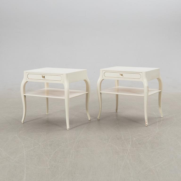 Bedside tables, a pair, mid-20th century.