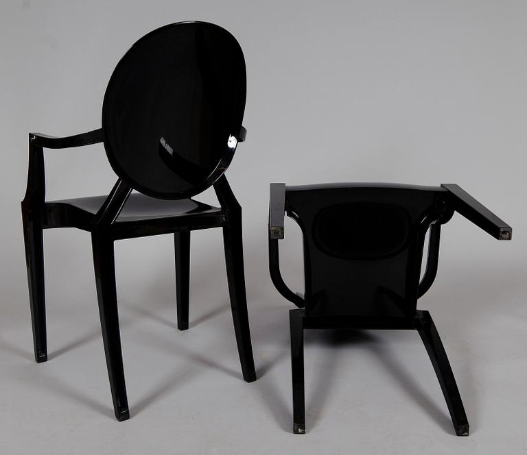 KARMSTOLAR, 1 par, "Louis Ghost", Philippe Starck för Kartell.
