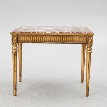 Soffa, 2 karmstolar, bord, gustaviansk stil, 1900-tal.