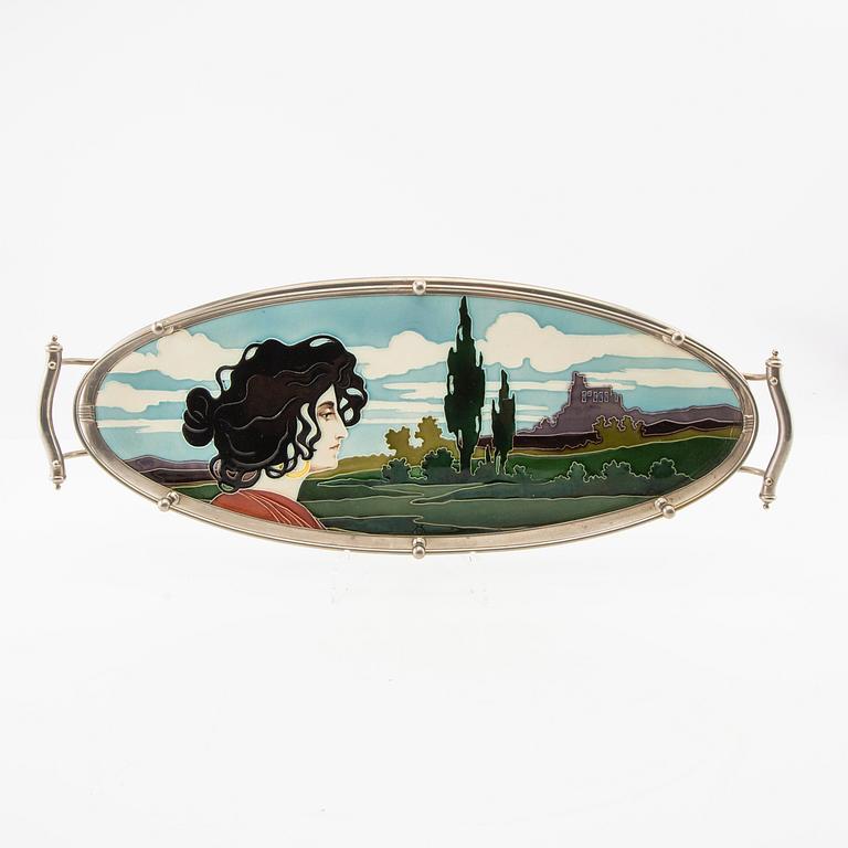 Carl Sigmund Luber tray for Johann Von Schwarz, early 20th century.