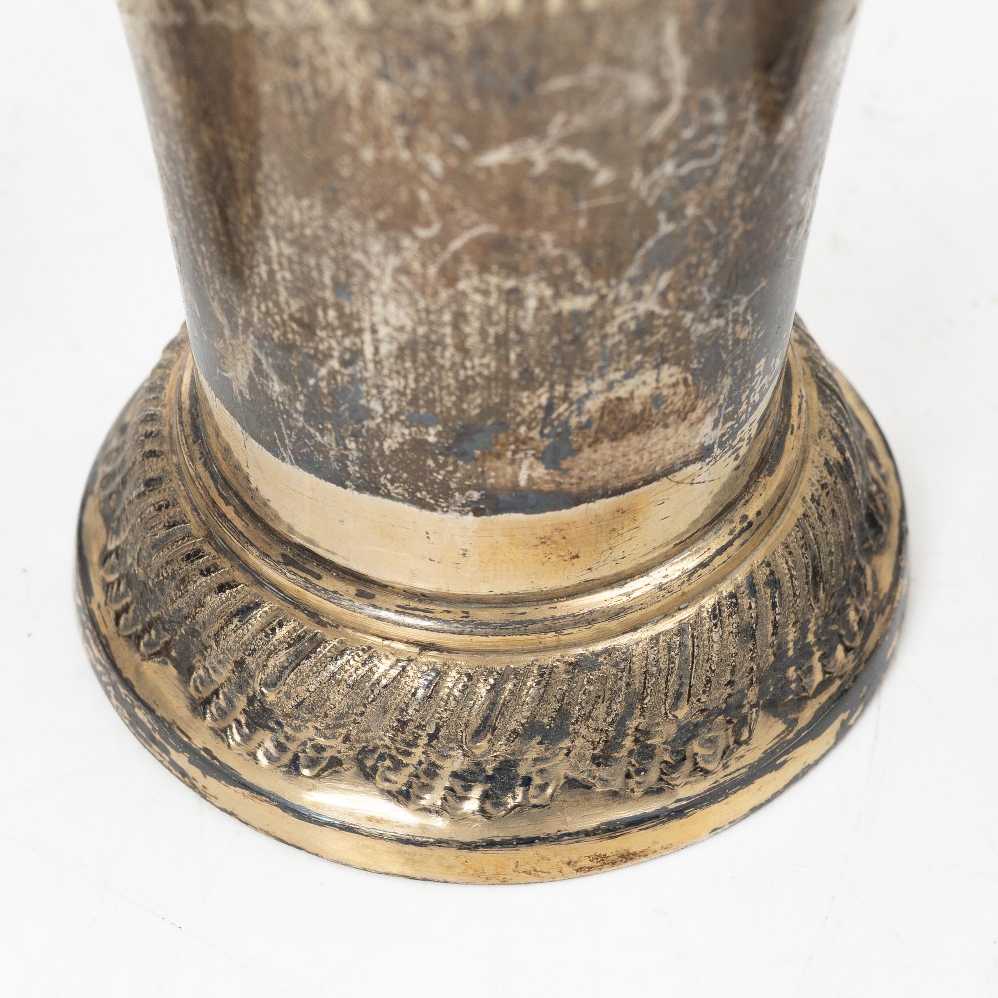 Bägare, 9 st, silver, KG Markströms, Uppsala 1905-1918.