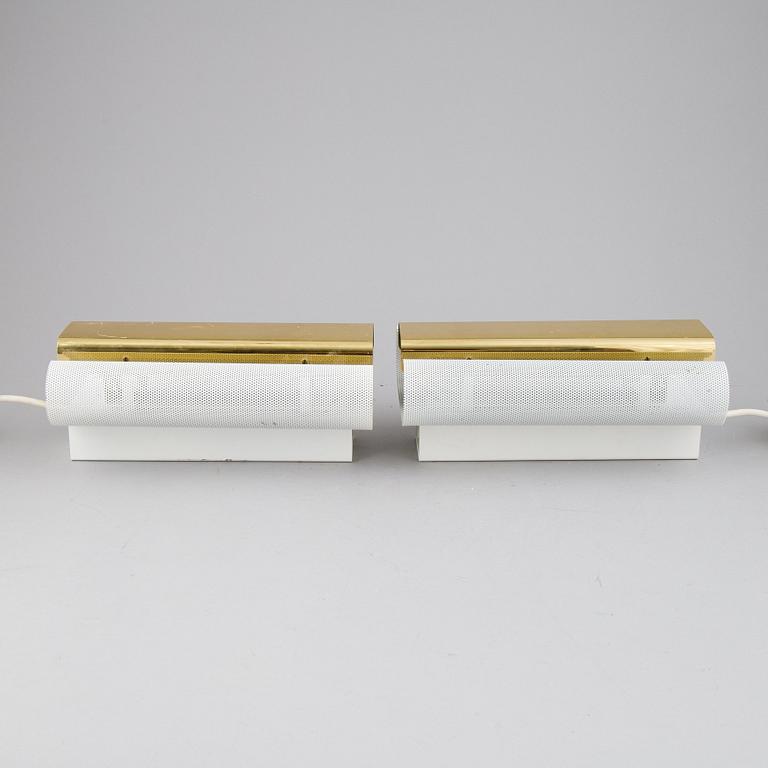Hans-Agne Jakobsson, a pair of 'V-451/18L'/'Rasputin' brass wall lights from Markaryd.