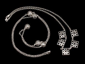 HALSBAND, 2 st, 925 silver, Liisa Vitali.
