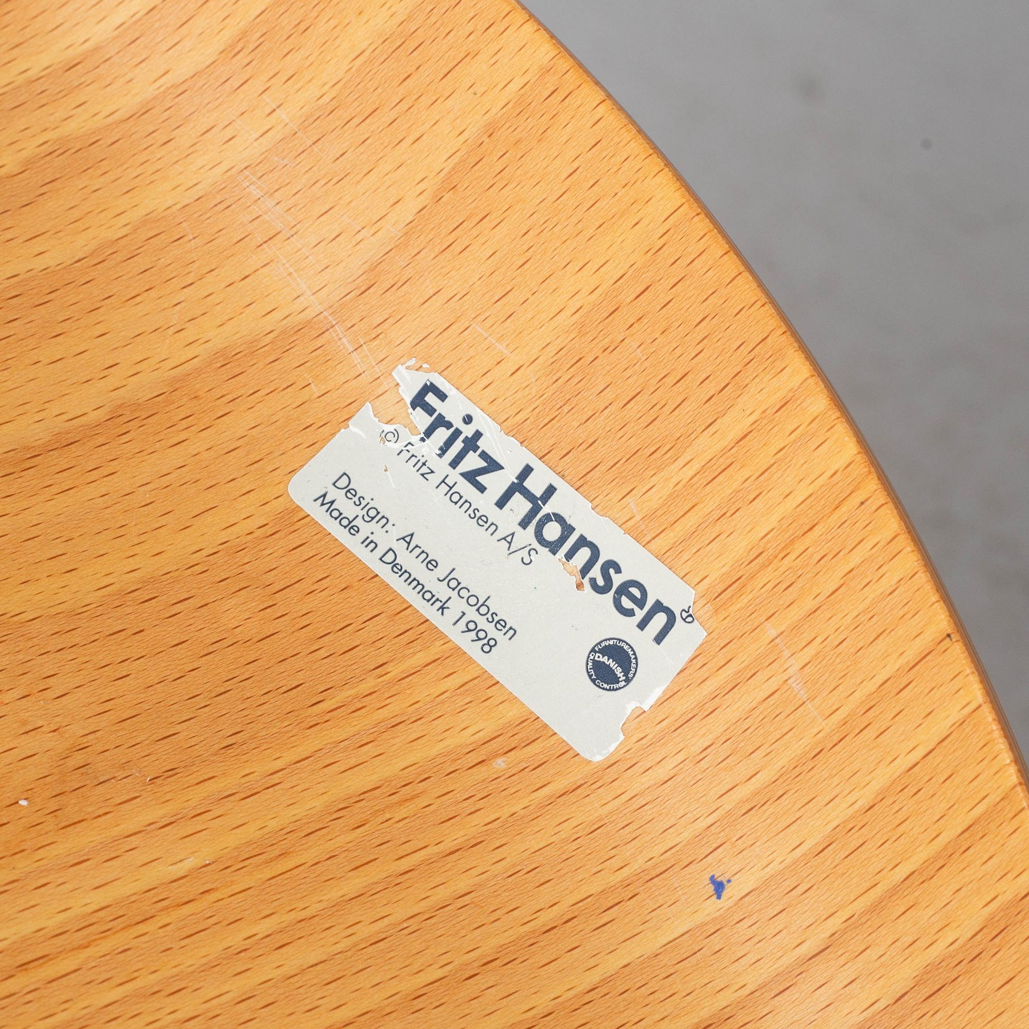 ARNE JACOBSEN, four Series 7 chairs from Fritz Hansen, Denmark, 1996-8.