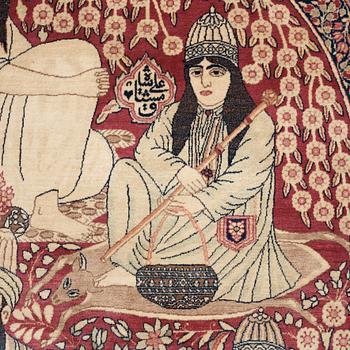 RUG. Antique Kerman Laver Figural. 233,5 x 144 cm.