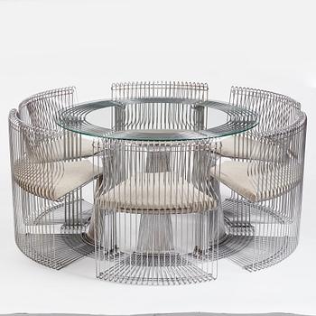Verner Panton, "Pantonova", matbord och 6 stolar, modell "102 S-G", Fritz Hansen, Danmark 1970-tal.
