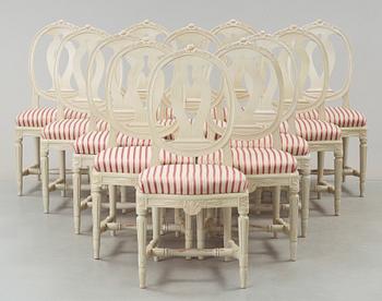 STOLAR, 12 st, gustaviansk stil, 1900-talets andra hälft.