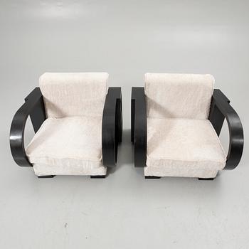 Armchairs, a pair, Art Deco style, 20th century.