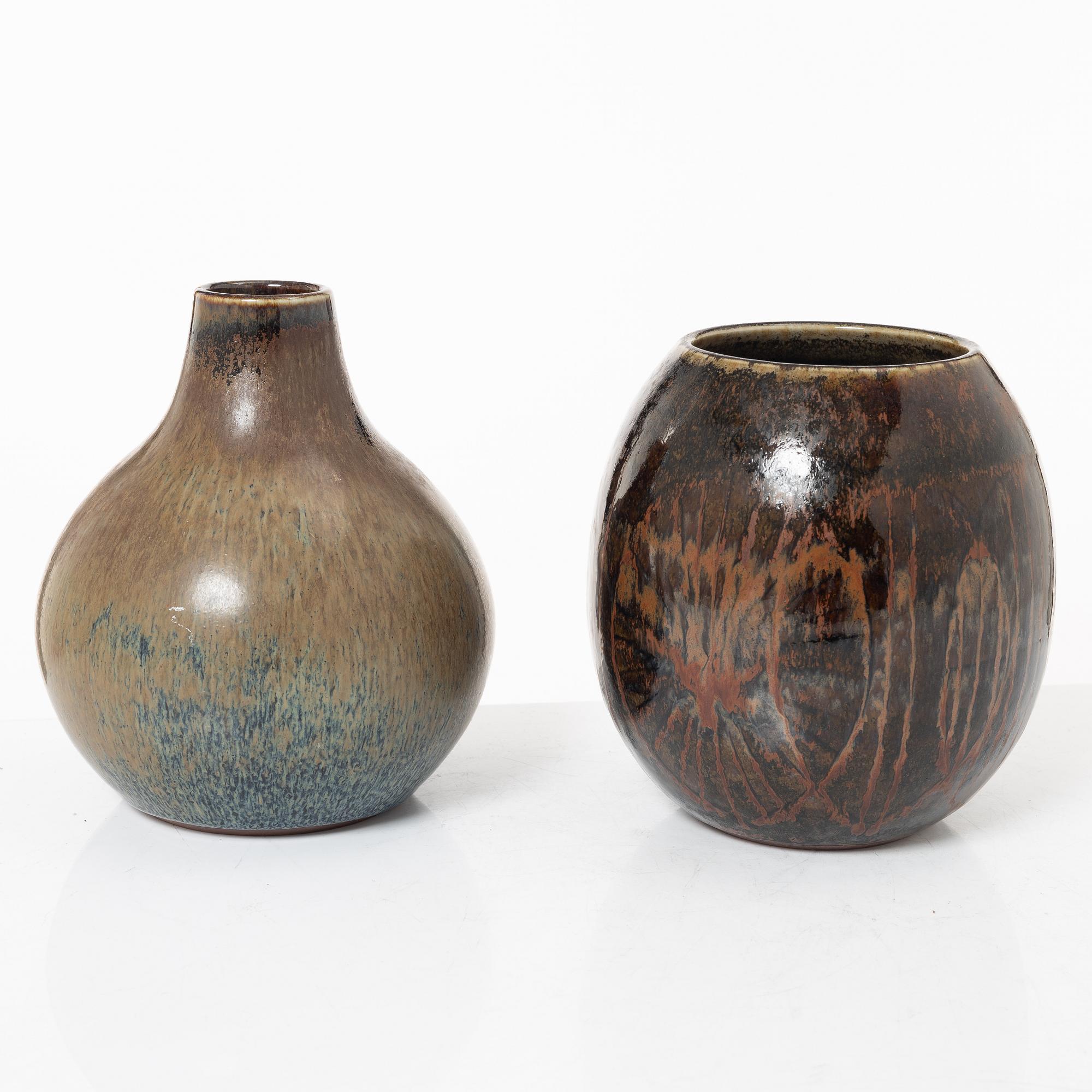 Carl-Harry Stålhane, two vases, Rörstrand.