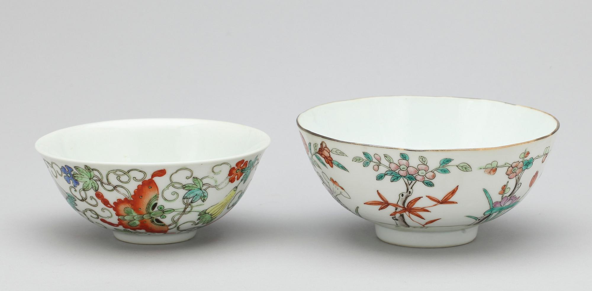 SKÅLAR, 2 st, porslin, Kina, 1900-tal.