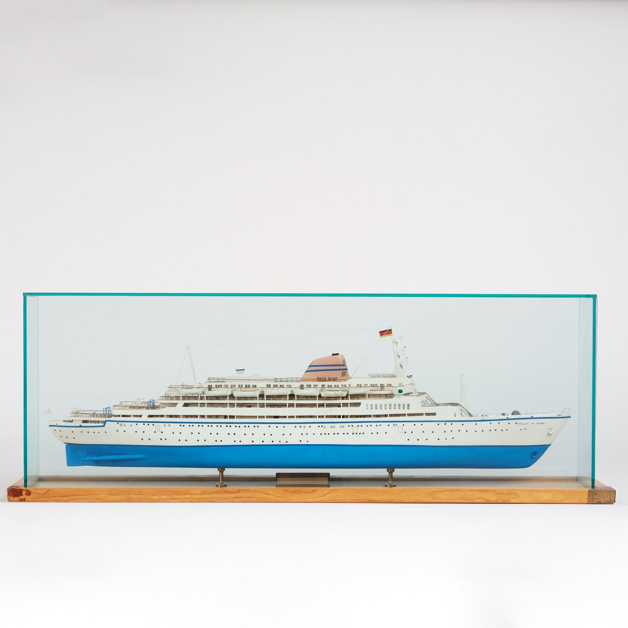 Ship model, T.S.S. Vasco da Gama, built by Gunnar Roempke in 1989.