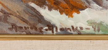 AARNE ALANKO, olja på duk uppfodrad på skiva, signerad och daterad -41.