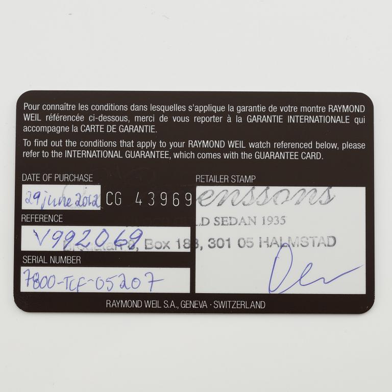 Raymond Weil, Nabucco, chronograph, wristwatch, 46 mm.