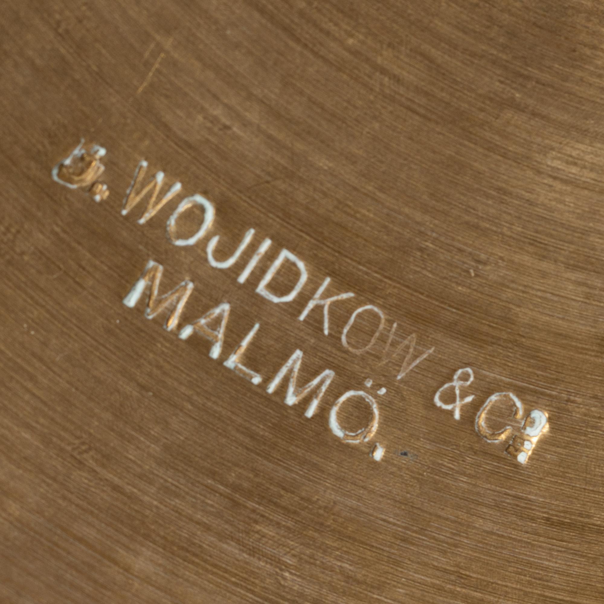 A Swedish brass candelabra, Wojidkow & Co Malmö, Scania, around 1900.