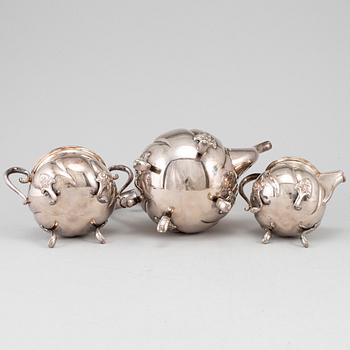 KAFFESERVIS, 3 delar, silver, Norge, 1900-talets mitt.