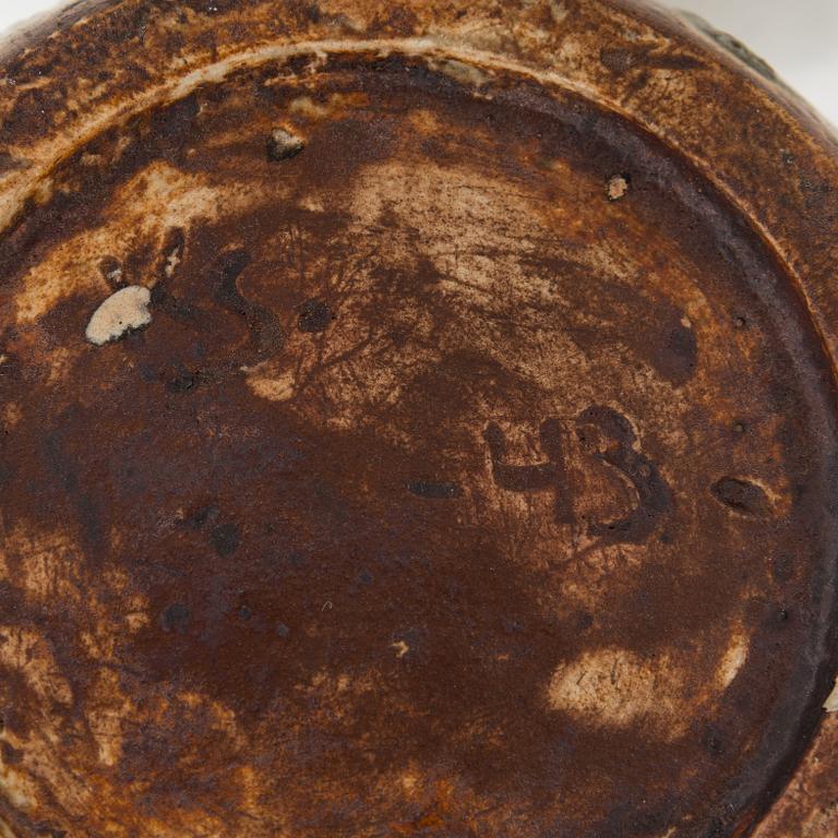 Kyllikki Salmenhaara, a stoneware vase, signed KS -43.