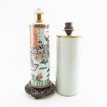 Table lamps 2 pcs China 20th century porcelain.