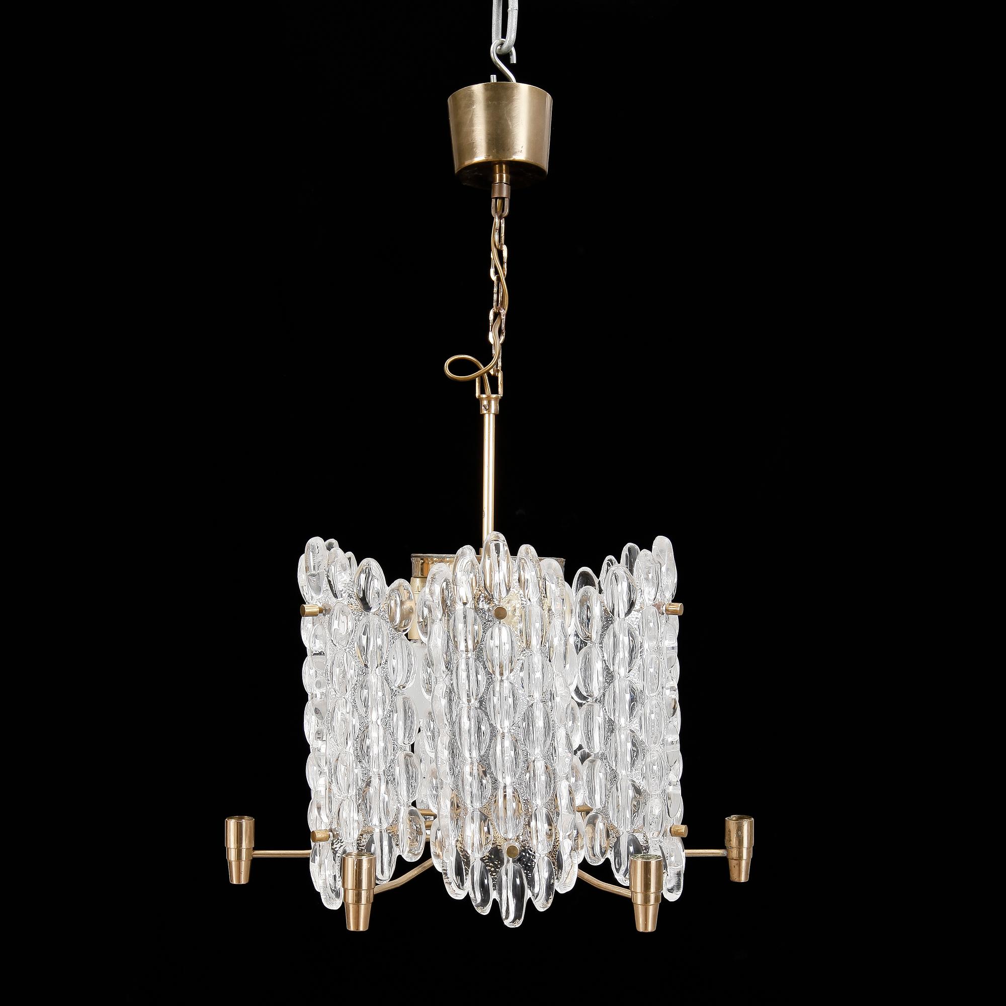 TAKKRONA / LJUSKRONA, Carl Fagerlund för Orrefors. Höjd ca 44 cm.