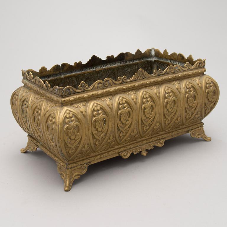 A BRASS JARDINIERE, probably France, late 19th century.