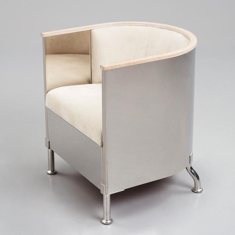 Mats Theselius, an 'Inox' armchair, ed. 3/199, for Källemo, Sweden post 2015.