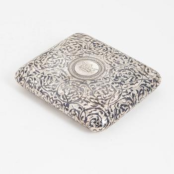 A Russian silver niello box, Moscow 1890.