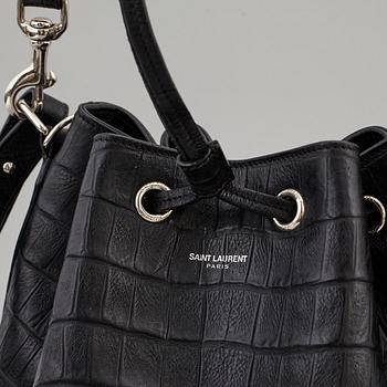 YVES SAINT LAURENT, a black leather 'Emmanuelle' bag.