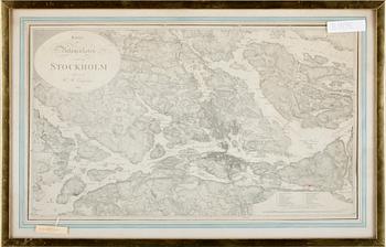KARTOR, etsningar, 2st. Mälaren 1740-tal och Stockholm, 1817.
