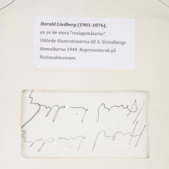HARALD LINDBERG, teckning, signerad.