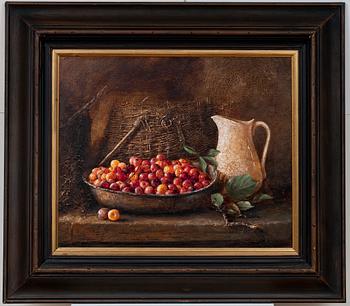 Fritz Jakobsson, A STILL LIFE WITH PLUMS.