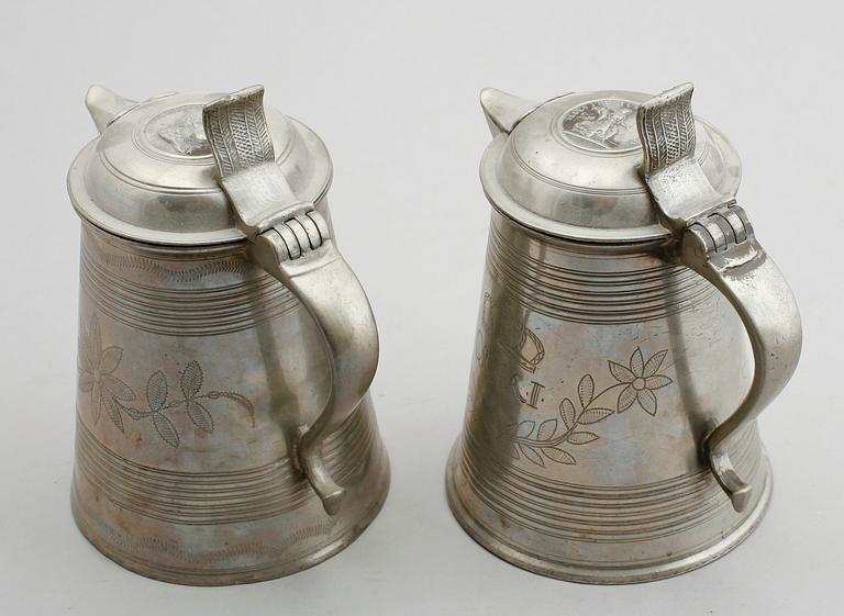 KANNOR, 2 st, tenn, 1800-tal.