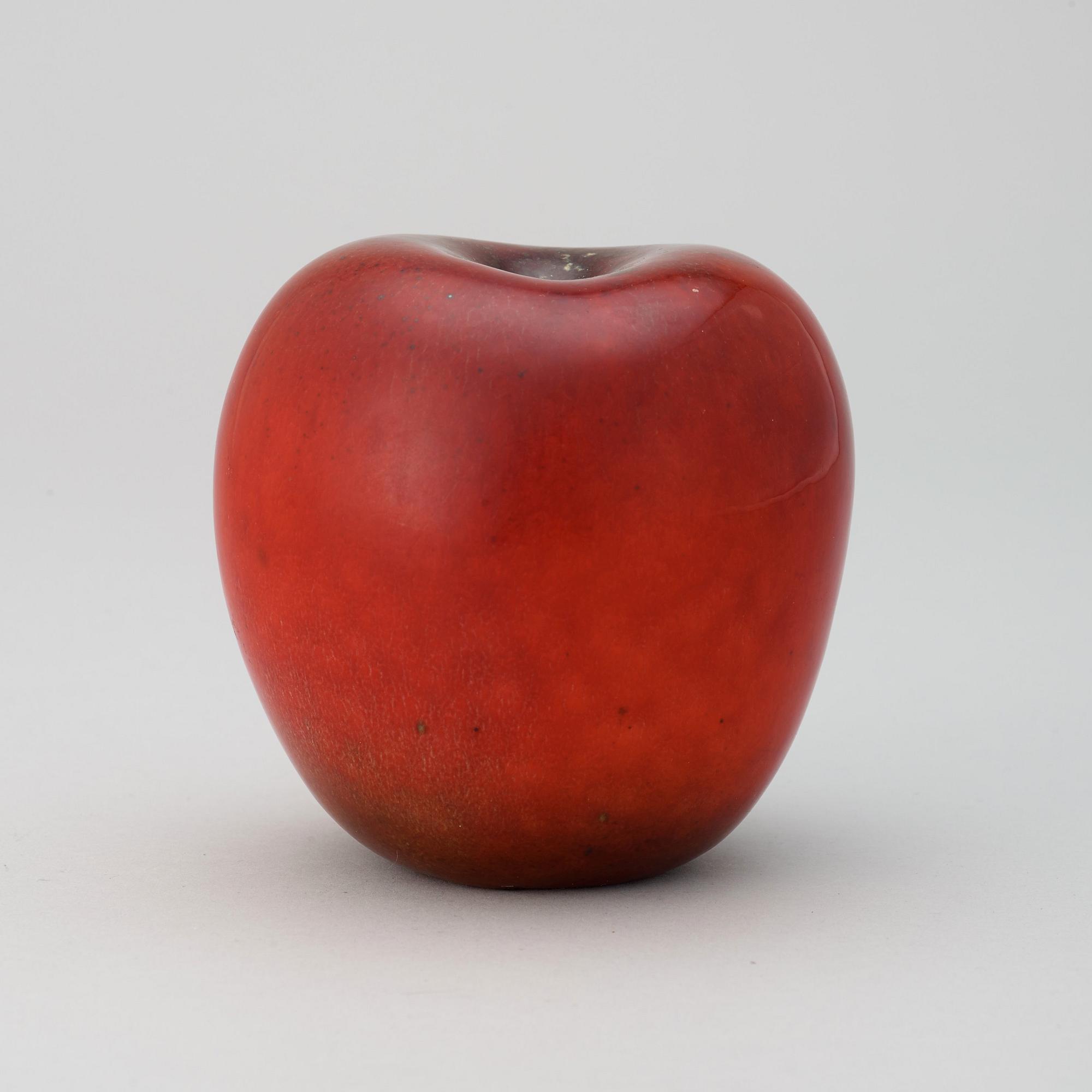 A Hans Hedberg faience apple, Biot, France.