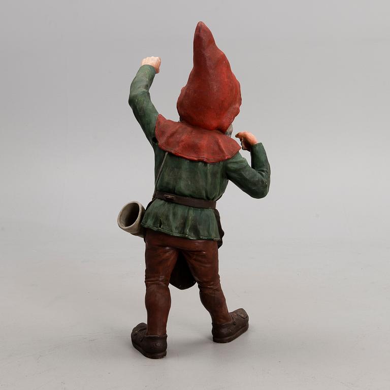 GARDEN GNOM, painted terracotta, Johann Maresch, Czechoslovakia 1920s.