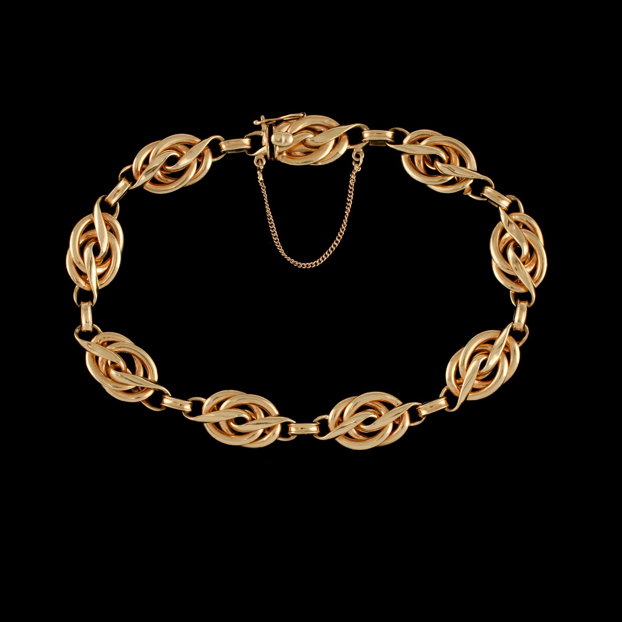 ARMLÄNK, 18k guld, Gustav Dahlgren & Co, Malmö, 1935. Vikt 13 g.