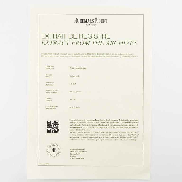 Audemars Piguet, "Tank", wristwatch, 26 x 27 (36) mm.