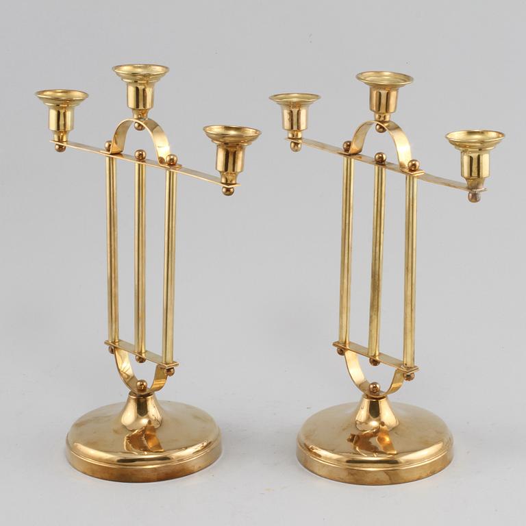 KANDELABRAR, ett par, jugendstil, 1900-talets andra hälft.