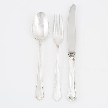 A swedish silver cutlery, model 'Chippendale', GAB, Eskilstuna and Stockholm, some 1962.