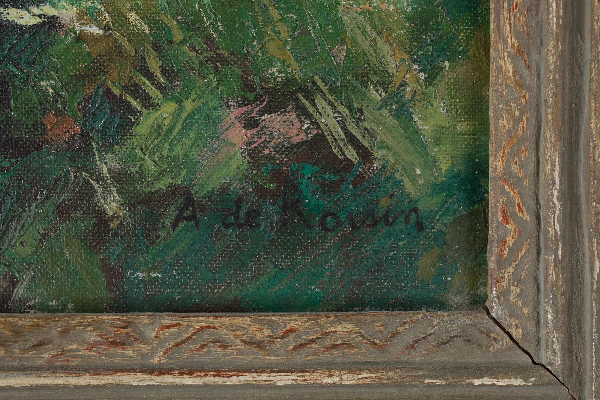 OKÄND KONSTNÄR, olja på duk, otydligt signerad.